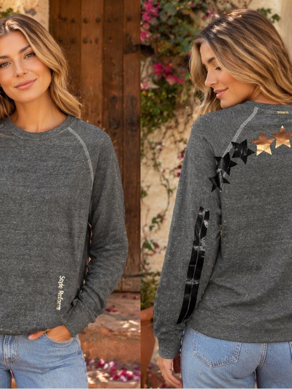 Women's Charcoal Star-Accent Sweatshirt